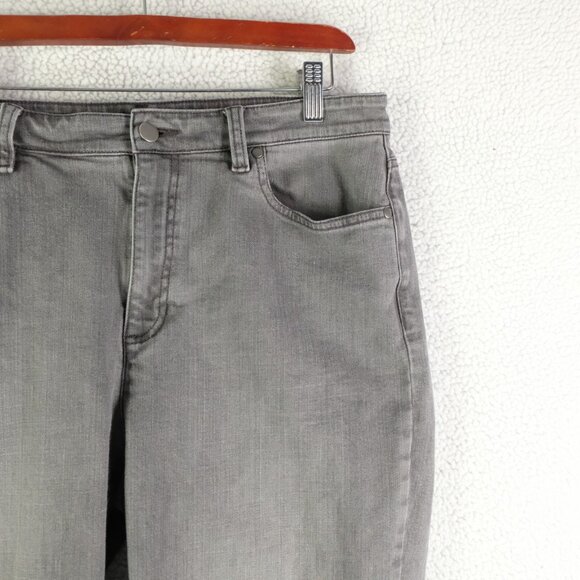 Eileen Fisher Jeans Womens 12 Gray High Rise Straight Leg Mom Stretch 28L - Picture 2 of 11